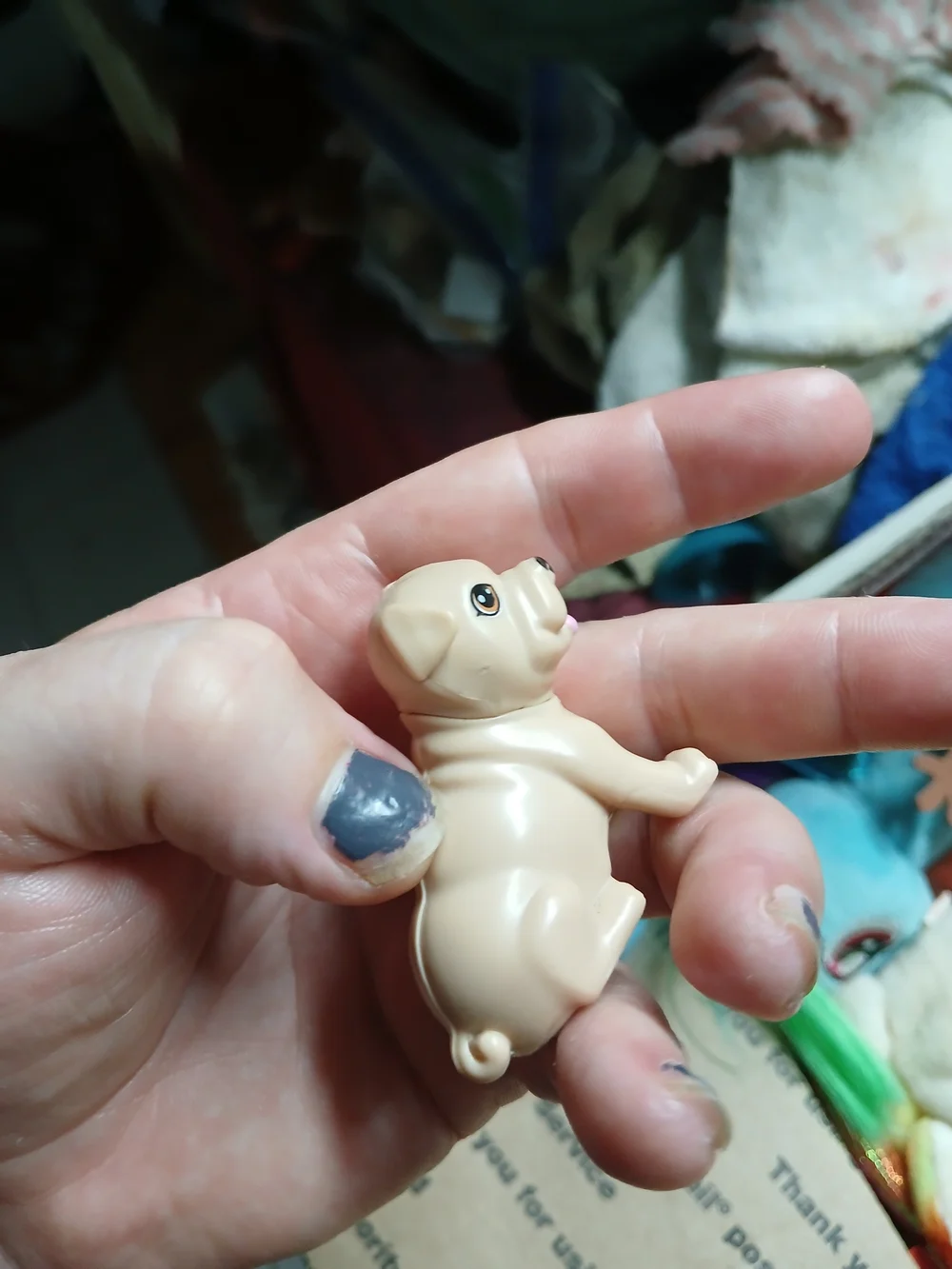 Mattel Barbie pet dog (specifically a bulldog/pug puppy),